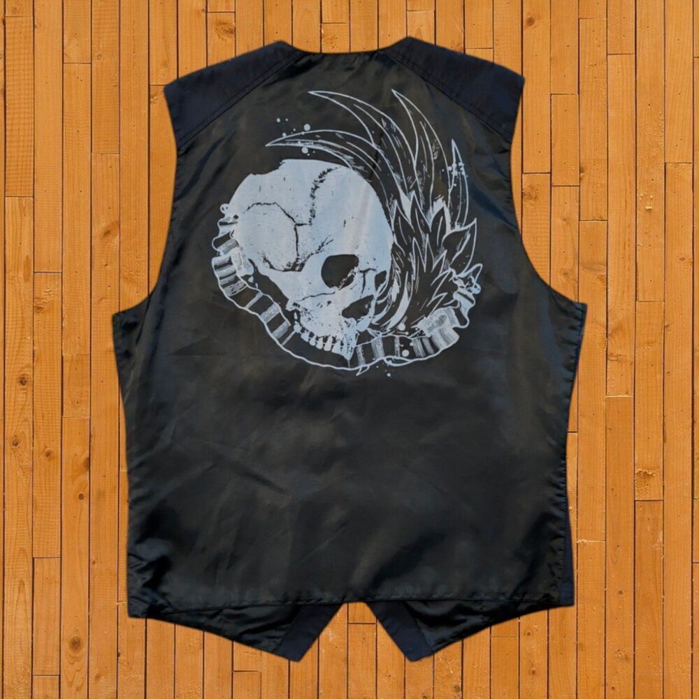 Grunge Y2K G By Guess Skull Vest Men's Medium